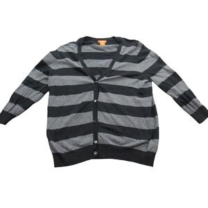 JOE FRESH  Women's‎ V Neck Button Front Cardigan Sweater Size LG Striped